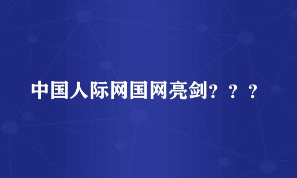 中国人际网国网亮剑？？？