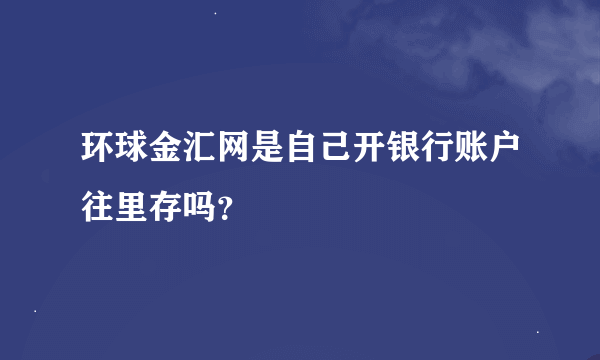 环球金汇网是自己开银行账户往里存吗？