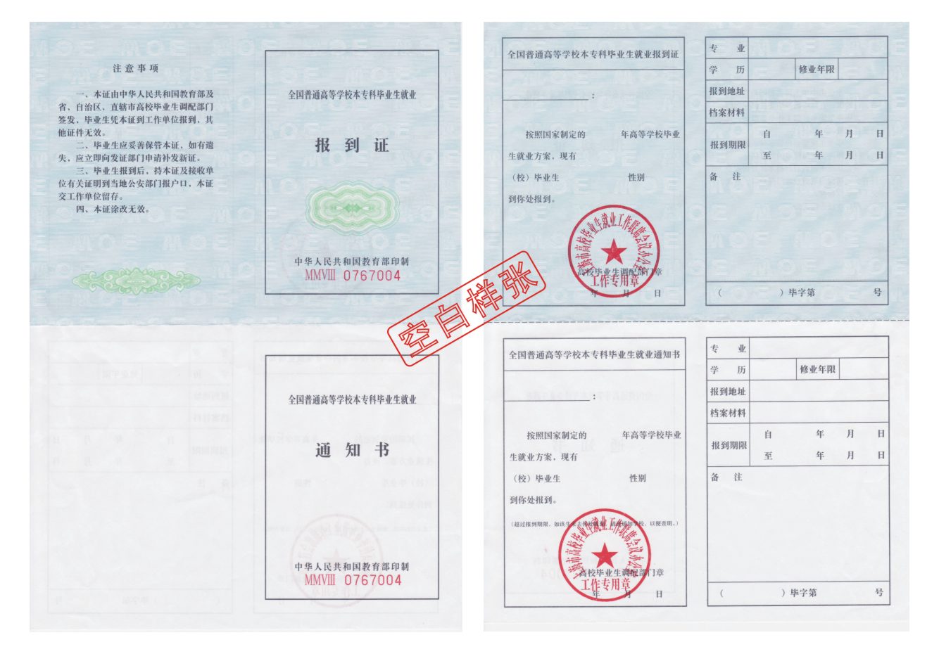 就业通知书、派遣证、报到证有什么不同~毕业后学校给发的是什么~
