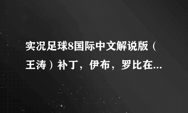 实况足球8国际中文解说版（王涛）补丁，伊布，罗比在AC，厄齐尔，迪玛利亚在皇马！赛季是2010-2011!