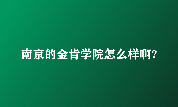 南京的金肯学院怎么样啊?