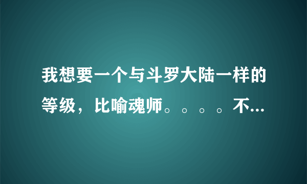我想要一个与斗罗大陆一样的等级，比喻魂师。。。。不过把魂器换成了如同铠甲，求这个的等级。