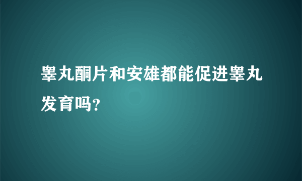 睾丸酮片和安雄都能促进睾丸发育吗？