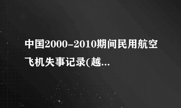 中国2000-2010期间民用航空飞机失事记录(越详细越好)