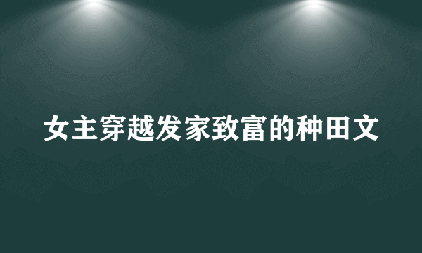 女主穿越发家致富的种田文