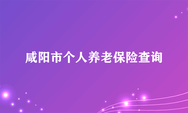 咸阳市个人养老保险查询