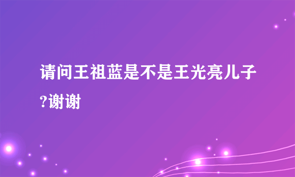 请问王祖蓝是不是王光亮儿子?谢谢