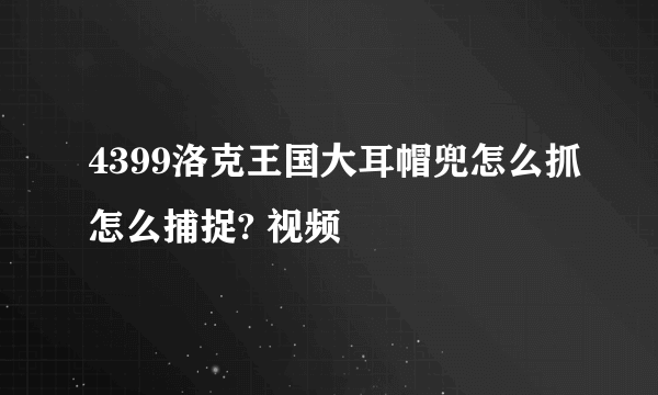 4399洛克王国大耳帽兜怎么抓怎么捕捉? 视频