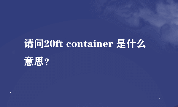 请问20ft container 是什么意思？