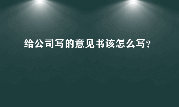 给公司写的意见书该怎么写？