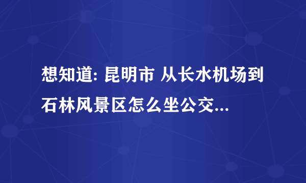想知道: 昆明市 从长水机场到石林风景区怎么坐公交 或者坐车？