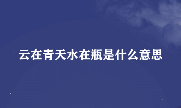 云在青天水在瓶是什么意思