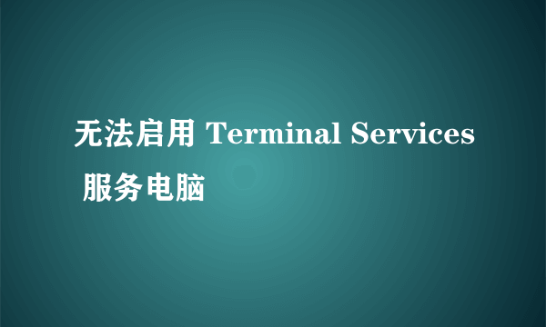 无法启用 Terminal Services 服务电脑