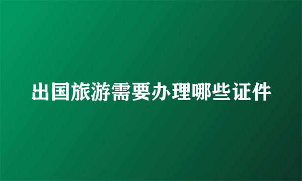 出国旅游需要办理哪些证件