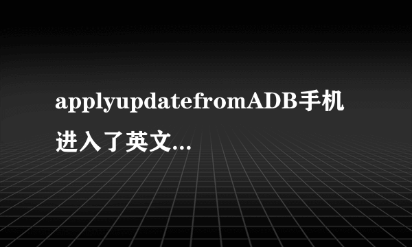 applyupdatefromADB手机进入了英文状态不动了怎么办?