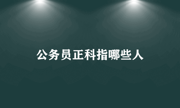 公务员正科指哪些人