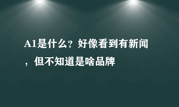 A1是什么？好像看到有新闻，但不知道是啥品牌