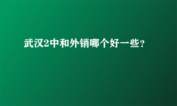 武汉2中和外销哪个好一些？