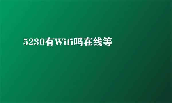 5230有Wifi吗在线等