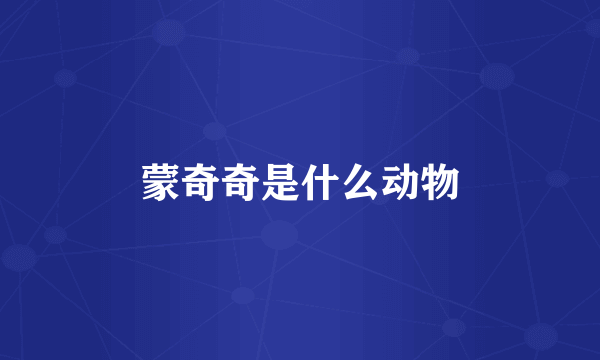 蒙奇奇是什么动物