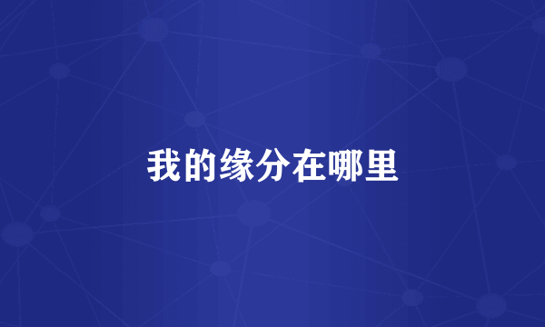 我的缘分在哪里