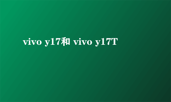 vivo y17和 vivo y17T
