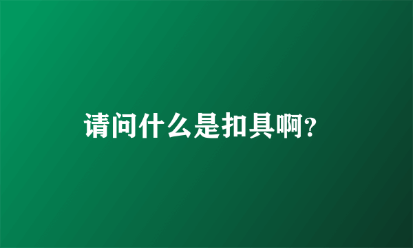 请问什么是扣具啊？