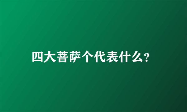 四大菩萨个代表什么？