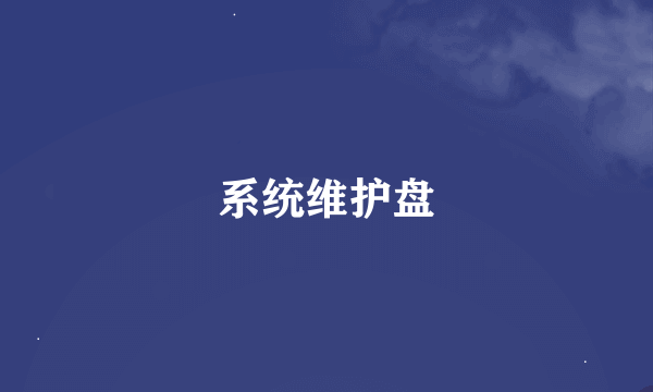 系统维护盘