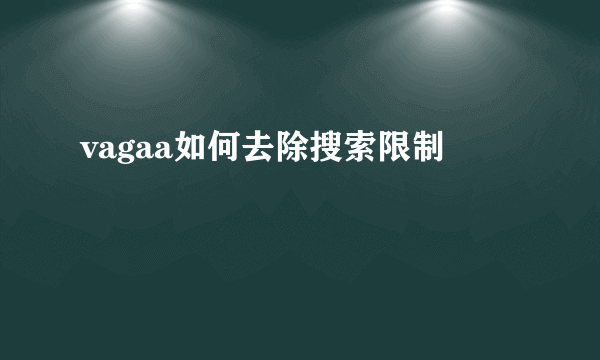 vagaa如何去除搜索限制
