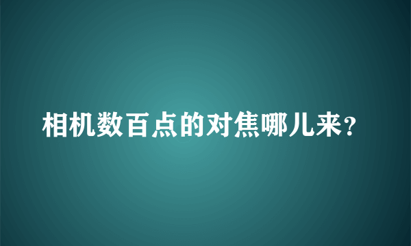相机数百点的对焦哪儿来？
