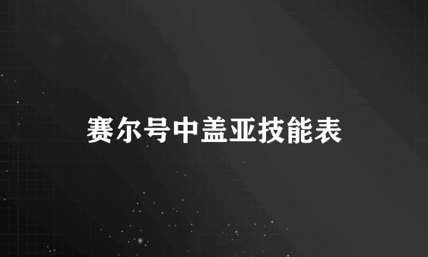 赛尔号中盖亚技能表