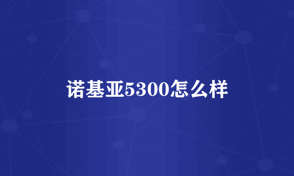 诺基亚5300怎么样