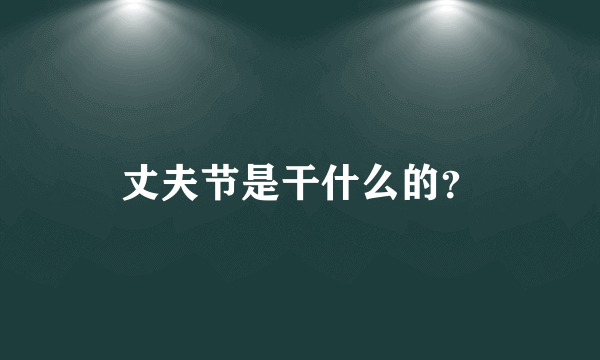 丈夫节是干什么的？