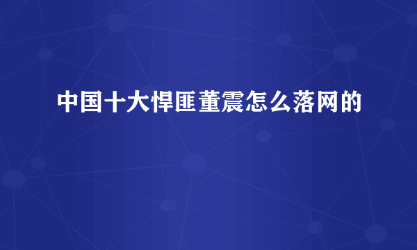 中国十大悍匪董震怎么落网的