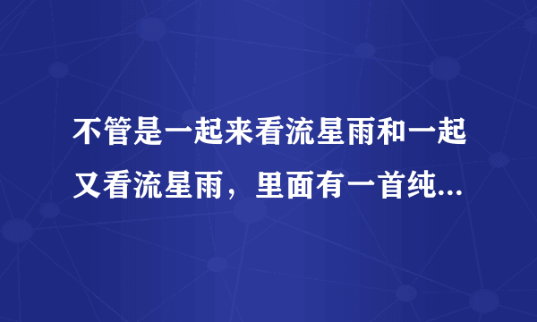不管是一起来看流星雨和一起又看流星雨，里面有一首纯音乐特别伤感，那首纯音乐叫什么名字？