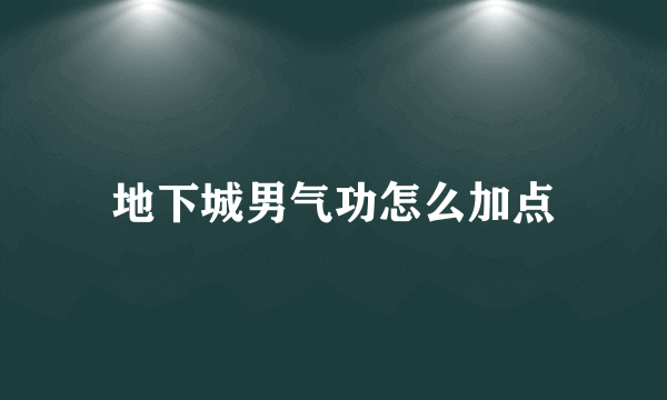 地下城男气功怎么加点