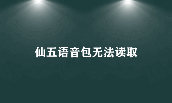 仙五语音包无法读取