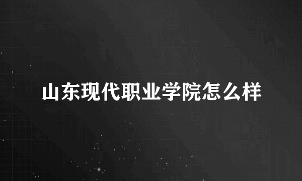 山东现代职业学院怎么样