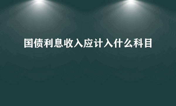 国债利息收入应计入什么科目