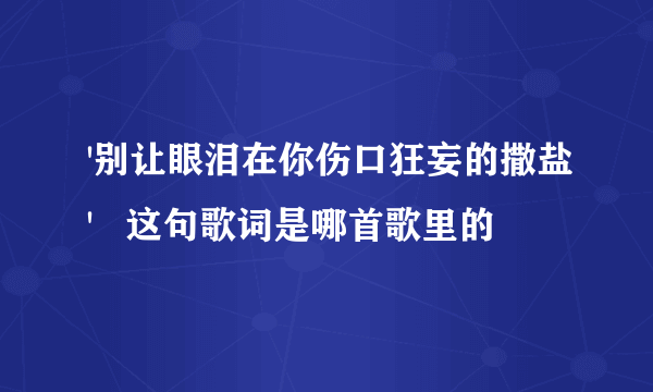 '别让眼泪在你伤口狂妄的撒盐'   这句歌词是哪首歌里的