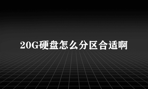 20G硬盘怎么分区合适啊