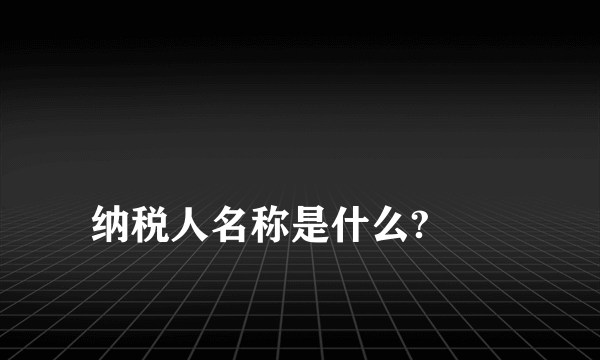 
纳税人名称是什么?
