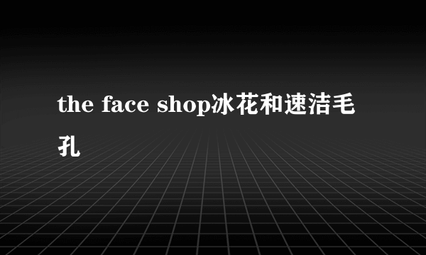 the face shop冰花和速洁毛孔