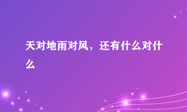 天对地雨对风，还有什么对什么
