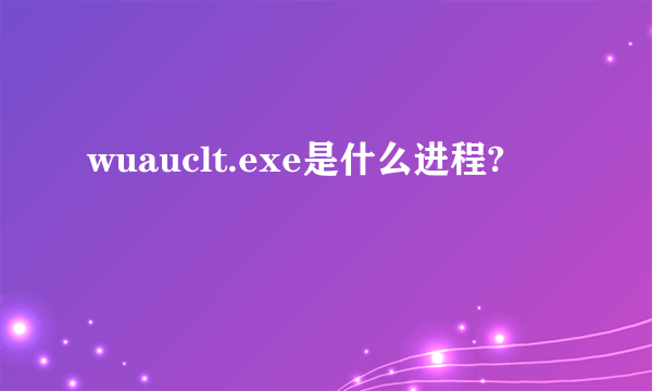 wuauclt.exe是什么进程?