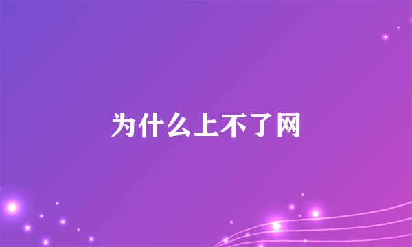 为什么上不了网
