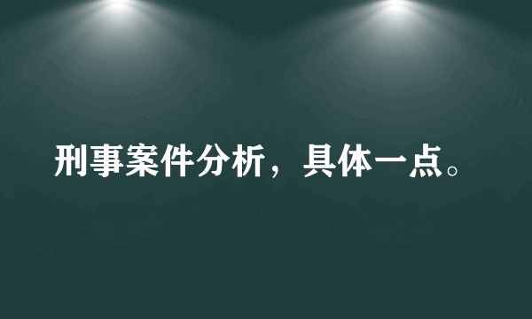 刑事案件分析，具体一点。