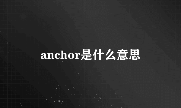 anchor是什么意思