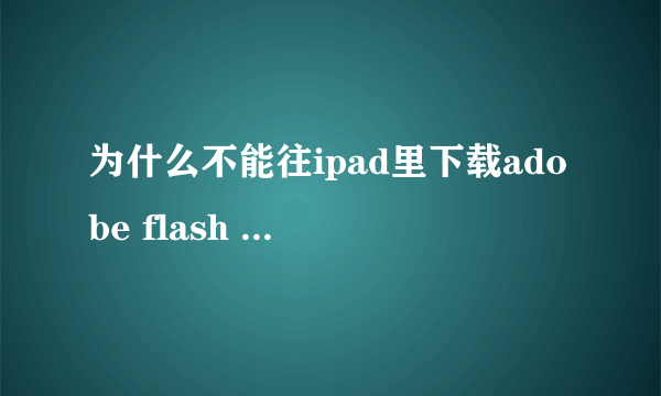 为什么不能往ipad里下载adobe flash player?